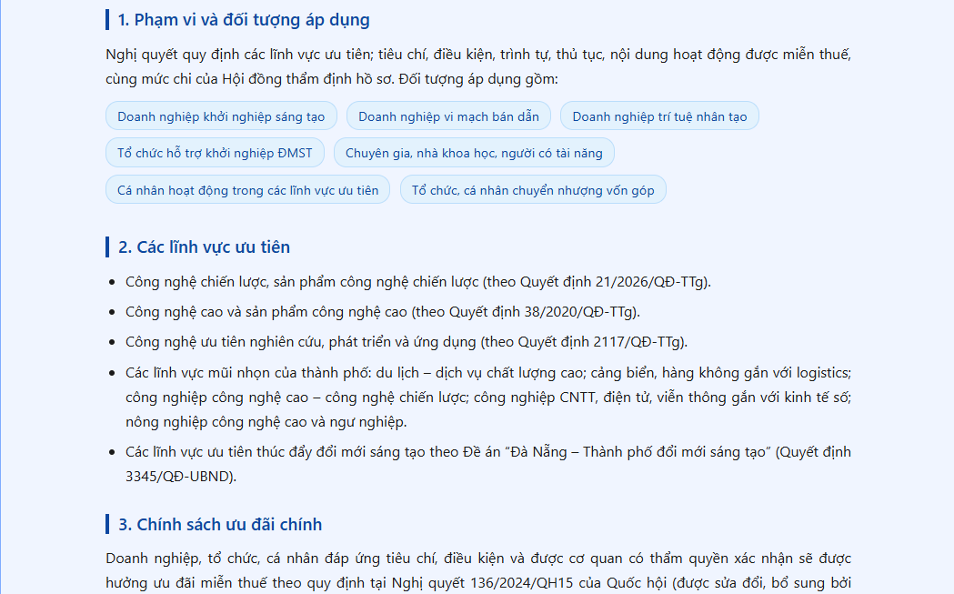 Đà Nẵng: Miễn thuế cho hoạt động khởi nghiệp đổi mới sáng tạo, vi mạch bán dẫn và trí tuệ nhân tạo (Nghị quyết 24/2026/NQ-HĐND)