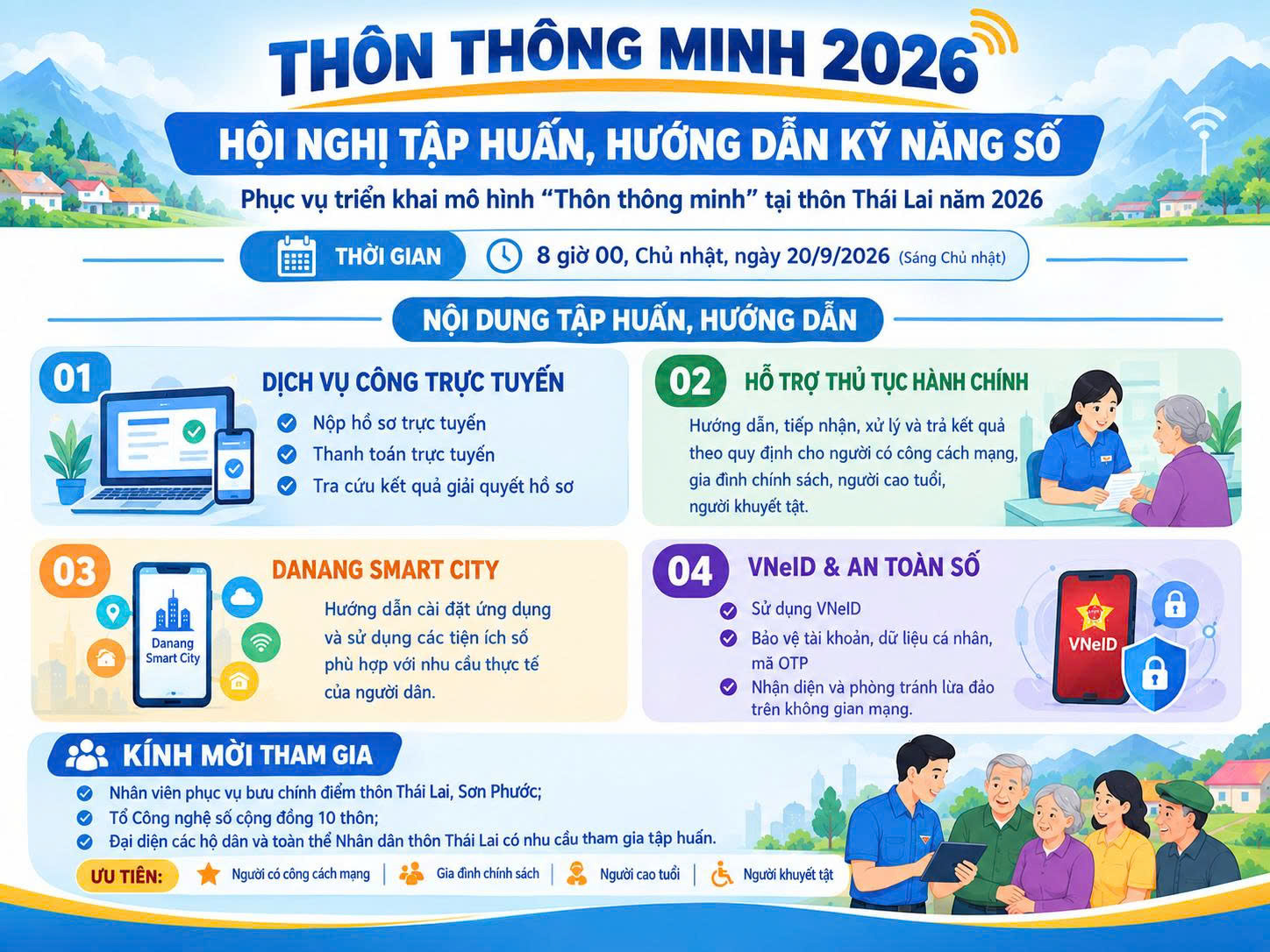 📱 THÔN THÔNG MINH 2026 – TẬP HUẤN, HƯỚNG DẪN KỸ NĂNG SỐ CHO NGƯỜI DÂN THÔN THÁI LAI