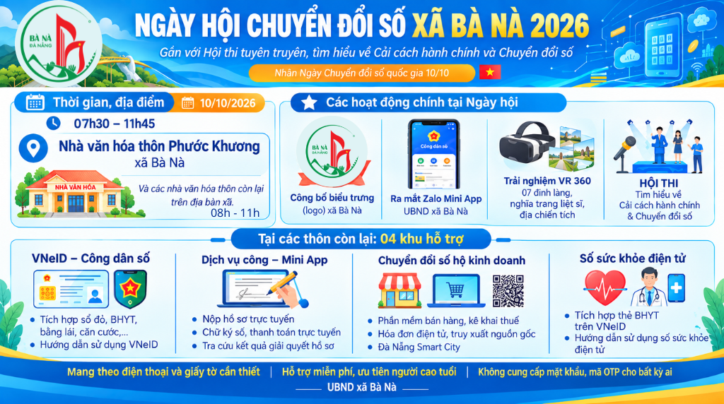 📢 NGƯỜI DÂN XÃ BÀ NÀ CÙNG THAM GIA NGÀY HỘI CHUYỂN ĐỔI SỐ NĂM 2026